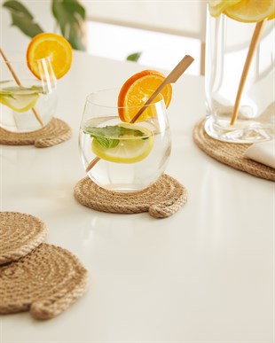 4lü Jüt Halat Bardak Altlığı Ø 10 cm