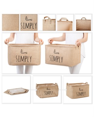 Live Simply Jüt Sepet 42 x 31 x 25 cm