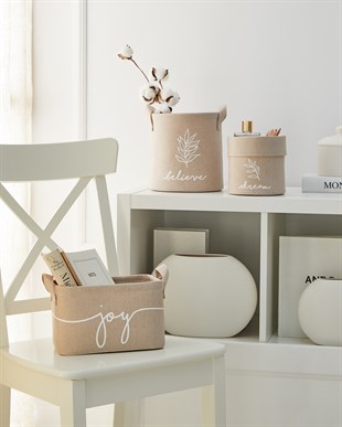 Bej Renk Believe Sepet 20 x 20 cm