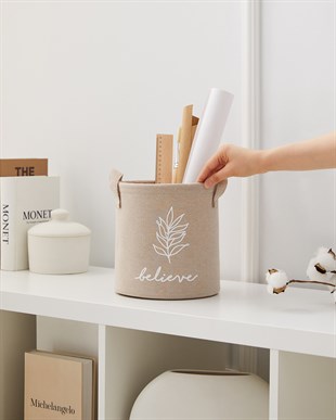 Bej Renk Believe Sepet 20 x 20 cm