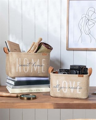 2li Astarlı Jüt Sepet Set