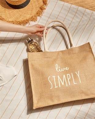 Live Sımply Jüt Çanta 42 x 35 x 12 cm