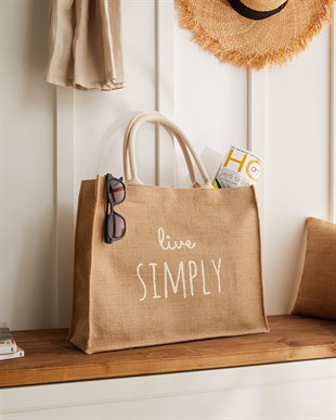 Live Sımply Jüt Çanta 42 x 35 x 12 cm