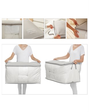 Mega Boy Pvc Pencereli Gri Çizgili Stuff & Things Hurç 75 x 40 x 40 cm