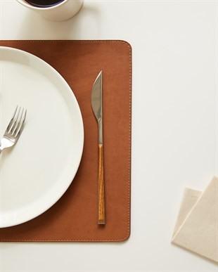 2li Taba Renk Deri Amerikan Servis 40 x 30 cm