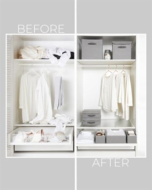 2li Gri Renk Jüt Kapaklı Kutu Set 30x30x30 cm