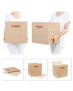 2li Jüt Kutu Set 33x30x33 cm