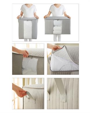 2li Pvc Pencereli Gri Renk Kapitone Hurç Set 1 Adet 45 x 30 x 50 / 1 Adet 60 x 43 x 35 cm