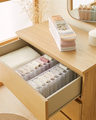 3lü 10 Bölmeli Beyaz Renk File Çekmece İçi Düzenleyici Set