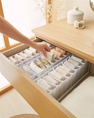 3lü 10 Bölmeli Beyaz Renk File Çekmece İçi Düzenleyici Set