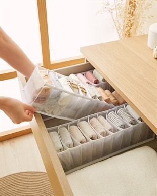 3lü 10 Bölmeli Beyaz Renk File Çekmece İçi Düzenleyici Set