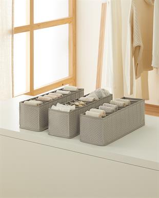 3lü 10 Bölmeli Gri Balıksırtı Çekmece Düzenleyici Set