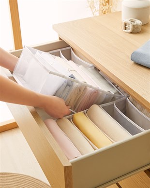 3lü 7 Bölmeli Beyaz Renk File Çekmece İçi Düzenleyici Set