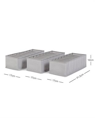 3lü 8 Bölmeli Gri Balıksırtı Çekmece Düzenleyici Set