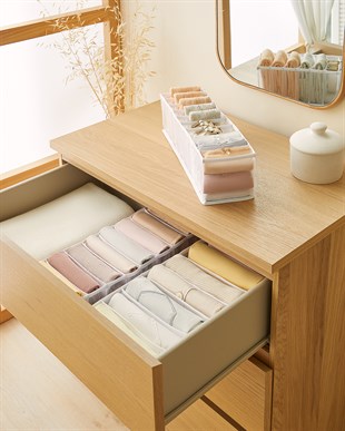 3lü Bölmeli Beyaz Renk File Çekmece İçi Düzenleyici Set