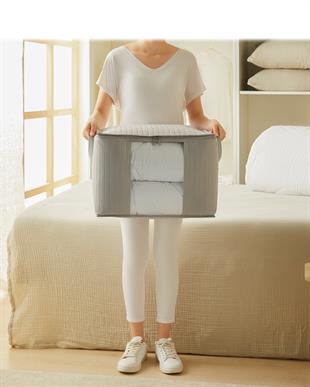 3lü Pvc Pencereli Gri Renk Kapitone Hurç Set