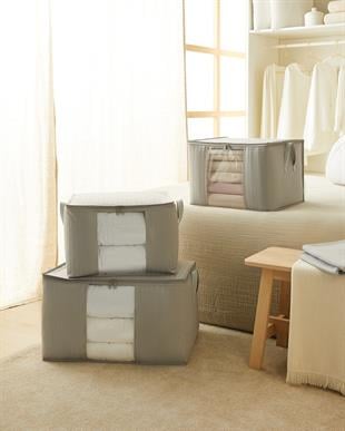 3lü Pvc Pencereli Gri Renk Kapitone Hurç Set