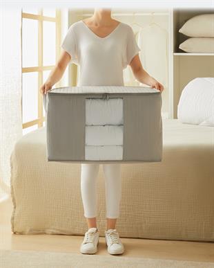 3lü Pvc Pencereli Gri Renk Kapitone Hurç Set