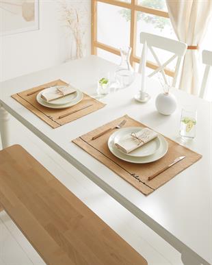 6lı Believe Jüt Amerikan Servis Seti 45 x 35 cm