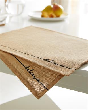 6lı Believe Jüt Amerikan Servis Seti 45 x 35 cm