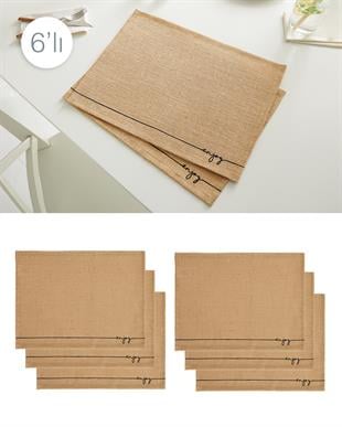6lı Enjoy Jüt Amerikan Servis Seti 45 x 35 cm