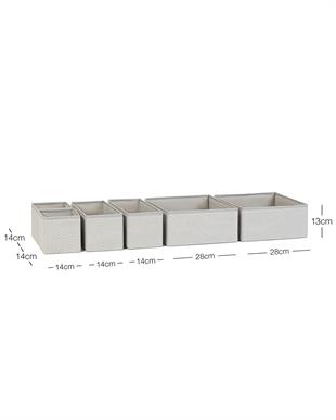 6lı Gri Balıksırtı Çekmece İçi Düzenleyici Kutu 2 Adet 28 x 28 x 13 / 2 Adet 28 x 14 x 13 / 2 Adet 14 x 14 x 13 cm