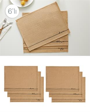 6lı Jüt Amerikan Servis Seti 45 x 35 cm