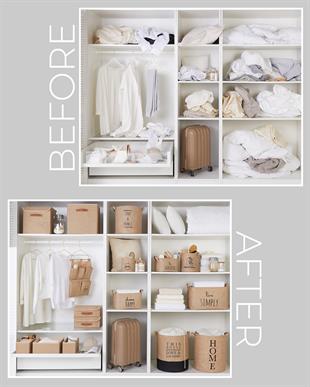 6lı Jüt Çekmece İçi Düzenleyici Kutu 2 Adet 28 x 28 x 13 / 2 Adet 28 x 14 x 13 / 2 Adet 14 x 14 x 13 cm