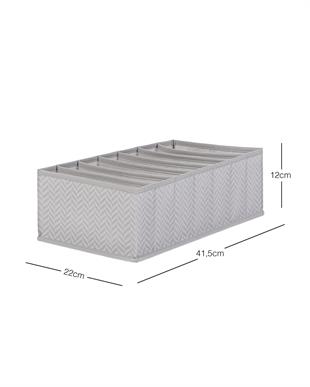 7 Bölmeli Gri Balıksırtı Çekmece Düzenleyici 22 x 41,5 x 12 cm