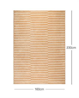 Bej Renk Çizgi Desenli Şönil Halı Kilim 160 x 230 cm