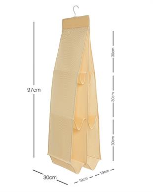 Bölmeli Bej Balıksırtı Çanta Düzenleyici 30 x 97 cm