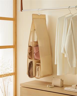 Bölmeli Bej Balıksırtı Çanta Düzenleyici 30 x 97 cm