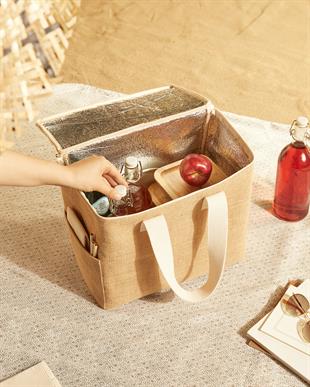 Büyük Boy Jüt Soğuk Tutan Çanta 35 x 20 x 33 cm