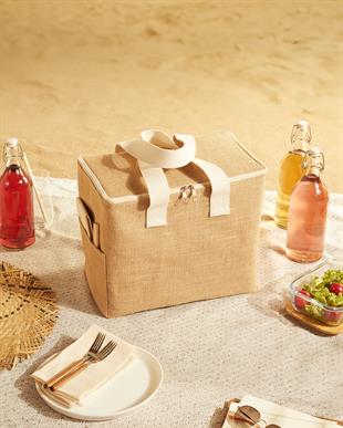 Büyük Boy Jüt Soğuk Tutan Çanta 35 x 20 x 33 cm