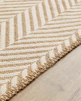 Ekru Renk Balıksırtı Jüt Halı Kilim 120 x 180 cm