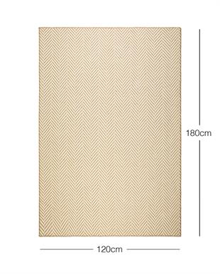 Ekru Renk Balıksırtı Jüt Halı Kilim 120 x 180 cm