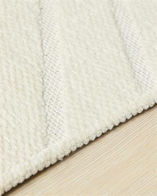 Ekru Renk Dalga Desenli Şönil Halı Kilim 120 x 180 cm