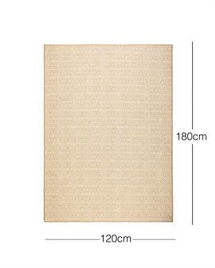 Ekru Renk Karo Desenli Jüt Halı Kilim 120 x 180 cm