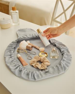 Fonksiyonel Su İtici Leke Tutmaz Kumaş Düzenleyici Seyahat Tipi Makyaj Çantası Ø 50 cm