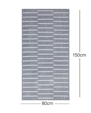 Gri Renk Çizgi Desenli Şönil Halı Kilim 80 x 150 cm