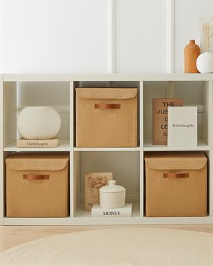 Jüt Kapaklı Kutu 30 x 30 x 30 cm