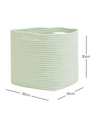 Mint Kırçıllı Pamuklu Sepet 30 x 30 x 30 cm