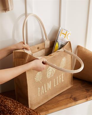 Palm Life Jüt Çanta 42 x 35 x 12 cm