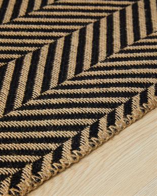 Siyah Renk Balıksırtı Jüt Halı Kilim 120 x 180 cm