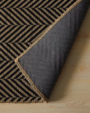 Siyah Renk Balıksırtı Jüt Halı Kilim 120 x 180 cm