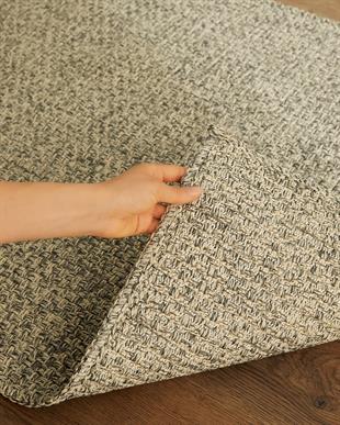 Yıkanabilir Jüt Görünümlü Gri Renk Hasır Desenli Halı Kilim 120 x 180 cm
