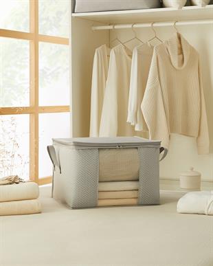 Orta Boy Pvc Pencereli Gri Balıksırtı Hurç 45 x 40 x 30 cm