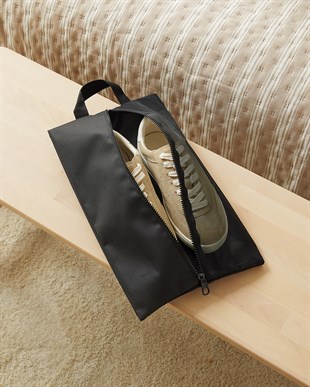 Siyah Renk Fileli Oxford Kumaş Ayakkabı Düzenleyici Taşıma Çantası 22 x 40 x 9 cm