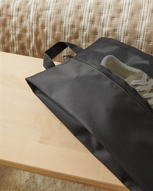 Siyah Renk Fileli Oxford Kumaş Ayakkabı Düzenleyici Taşıma Çantası 22 x 40 x 9 cm