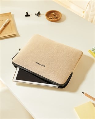 Su İtici Leke Tutmaz Jüt Keten Tablet Taşıma Çantası / Kılıfı 27 x 21 x 2 cm